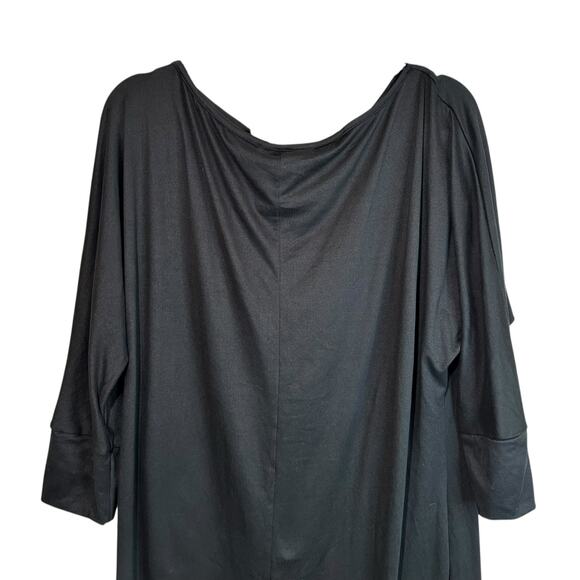 Culture Code Womens Cowl Neck 3/4 Sleeve Shift Dress Black XL Classic Preppy Y2K - Picture 5 of 8